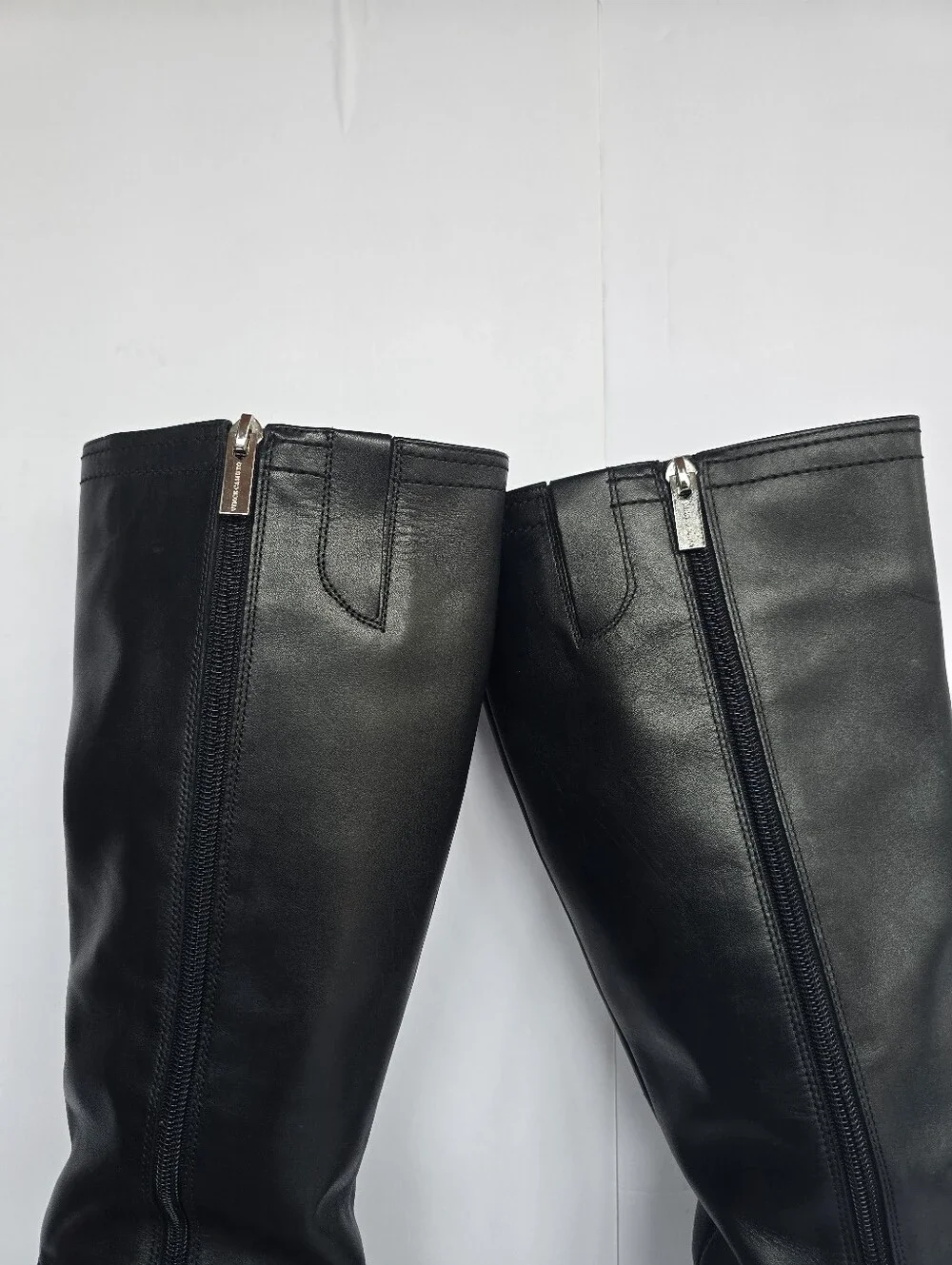 Vince Camuto Vuliann 6/36.5 EU Knee Leather Boots with Brown Stacked Heel & Sole